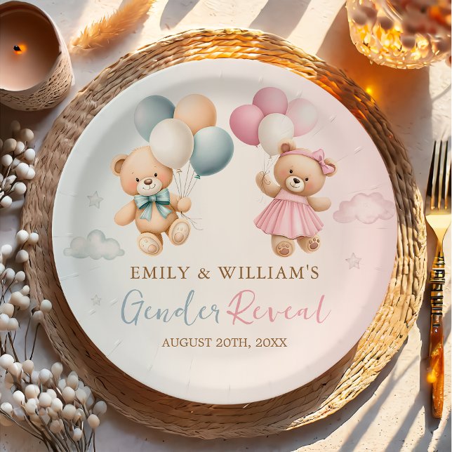 Teddy Bear Gender Reveal Plate (Creator Uploaded)