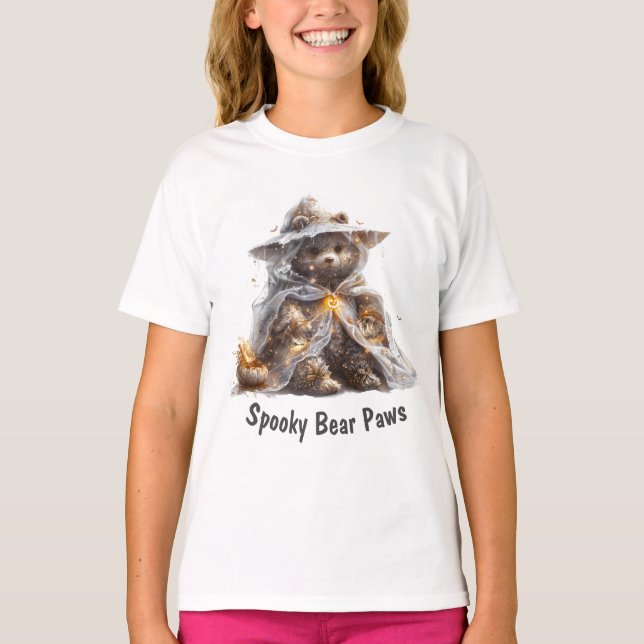 Teddy bear. Ghost. TRICK OR TREAT T-Shirt (Front)