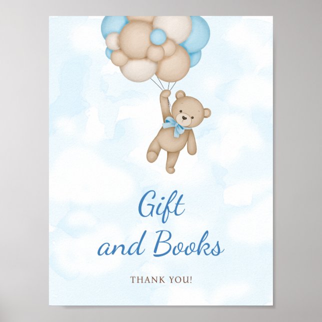 Teddy Bear Gift and Books Poster (Front)