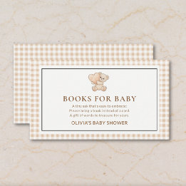 Teddy Bear Gingham Books for Baby Insert