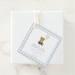 Teddy Bear Gingham Favor Tag