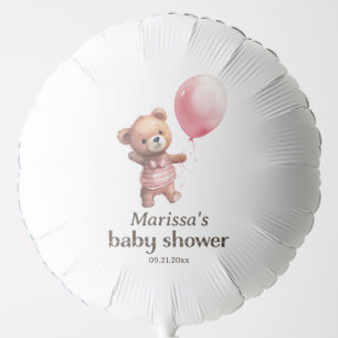 Teddy Bear Girl Baby Shower Balloon