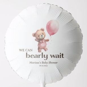 Teddy Bear Girl Baby Shower Balloon