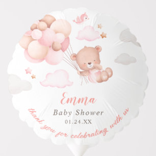Teddy Bear Girl Baby Shower Balloon