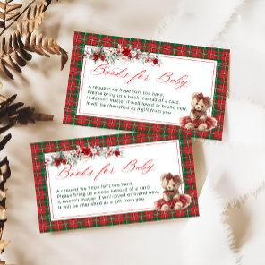 Teddy Bear Girl Baby Shower Books for Baby Enclosure Card