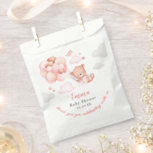 Teddy Bear Girl Baby Shower Favor Bag