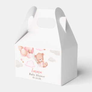 Teddy Bear Girl Baby Shower Favor Boxes