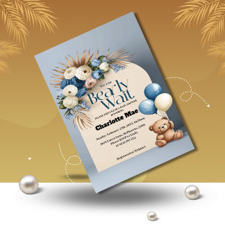 Teddy Bear Girl Baby Shower Invitation