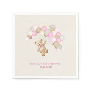 Teddy Bear Girl Baby Shower Napkins