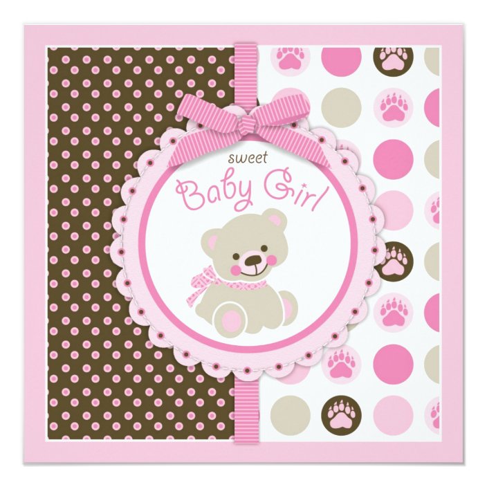 teddy bear girl baby shower