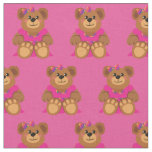 Teddy Bear Girl in Dress Cute Fabric