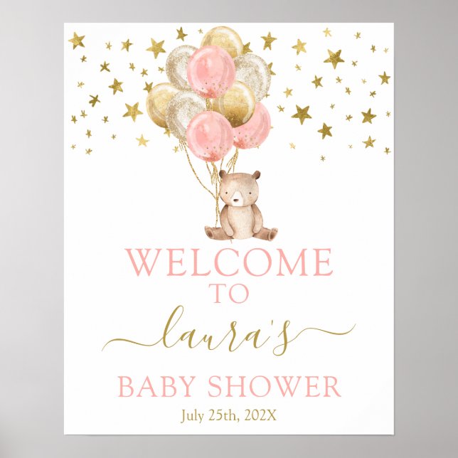 Teddy Bear Girl Welcome sign (Front)