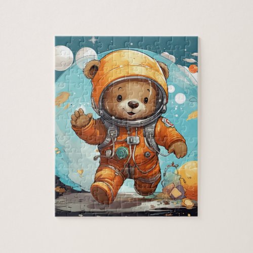 Teddy Bear goes to space puzzle _ jigsaw