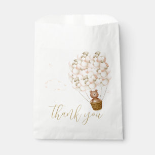 Teddy Bear Gold Balloons Baby Shower Thank You Favor Bag