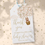 Teddy Bear Gold Balloons Baby Shower Thank You Gift Tags<br><div class="desc">Cute "we can bearly wait" teddy bear-themed gender neutral baby shower design. Designed by Thisisnotme©</div>