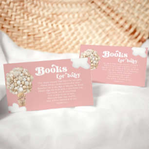 Teddy Bear Gold Balloons Girl Baby Shower Enclosure Card