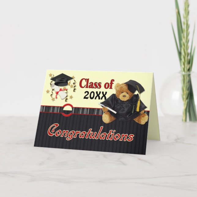 Teddy Bear Graduate 20XX - Customize Inside Card (Front)