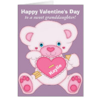 Teddy Bear Granddaughter Valentine Card