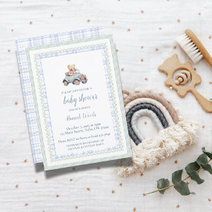 Teddy Bear Grandmillennial Baby Shower Invitation