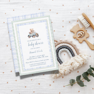 Teddy Bear Grandmillennial Baby Shower Invitation
