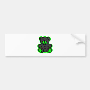 Teddy Bear Green Black The MUSEUM Zazzle Gifts Bumper Sticker
