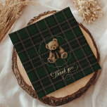 Teddy Bear Green Tartan Baby Shower  Napkins