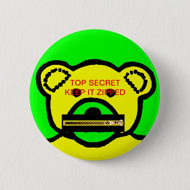 Teddy Bear Green Yellow The MUSEUM Zazzle Gifts Button (Front)