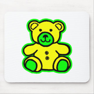 Teddy Bear Green Yellow The MUSEUM Zazzle Gifts Mouse Pad