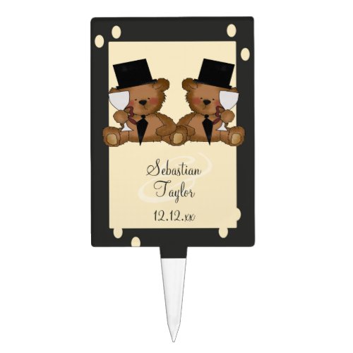 Teddy Bear Grooms Wedding Cake Topper