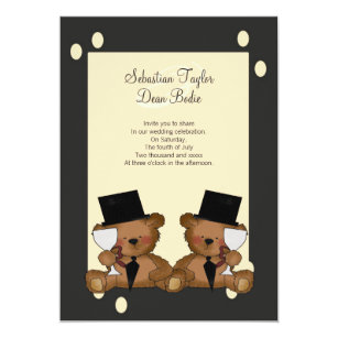 bear wedding invitations zazzle