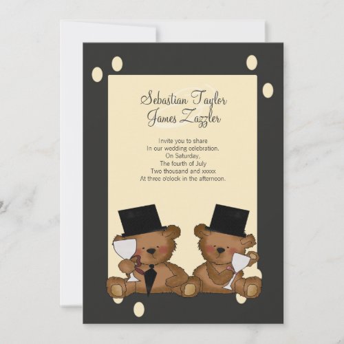 Teddy Bear Grooms Wedding Invite