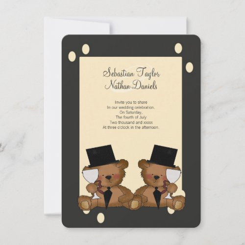 Teddy Bear Grooms Wedding Personalized Invitation