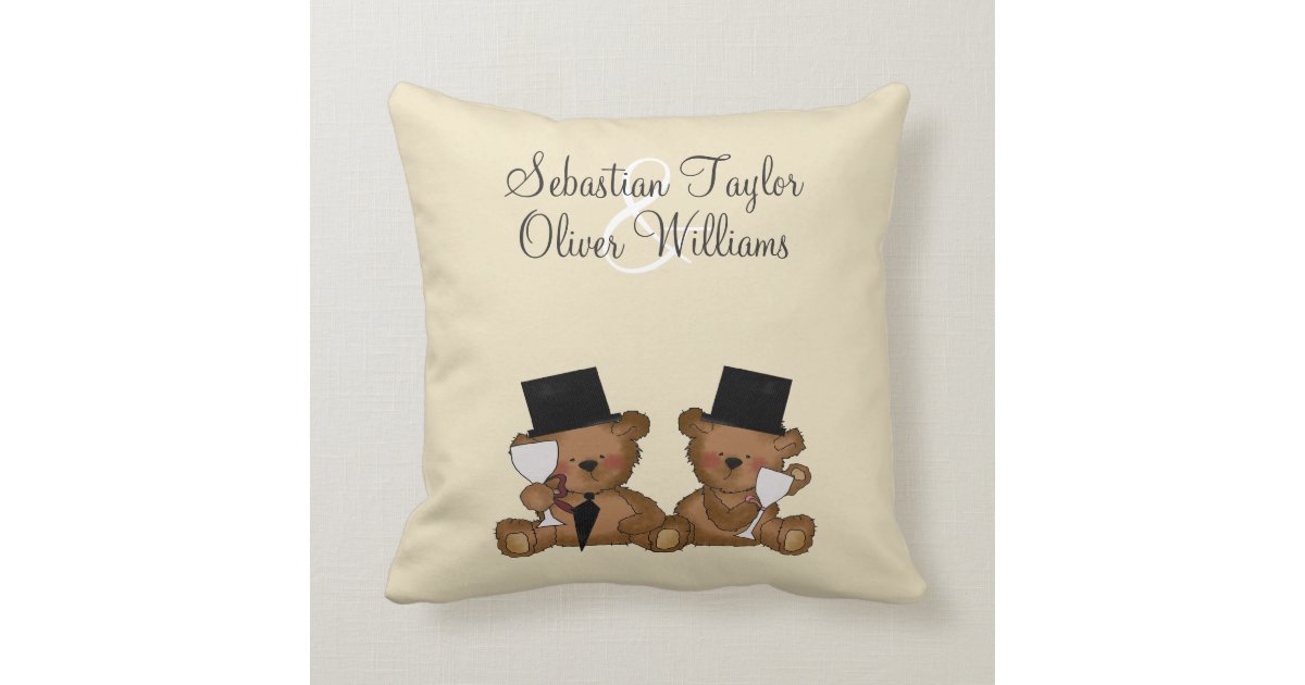 Teddy Bear Grooms Wedding Throw Pillow Zazzle Com