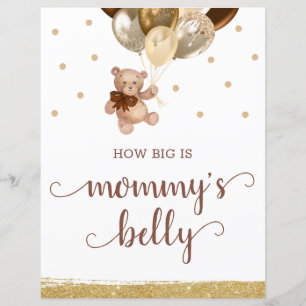 Teddy Bear Guess How Big Is Mommy's Belly Sign