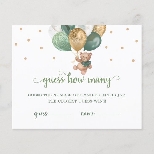 Teddy Bear Guess How Many Candies Game Baby Shower