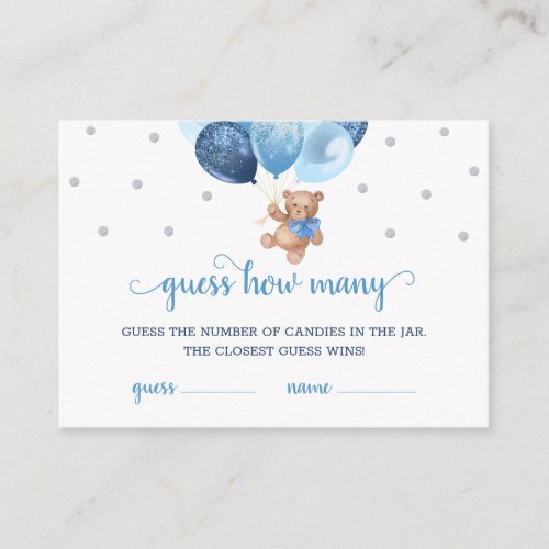 Teddy Bear Guess How Many Candies Game Baby Shower