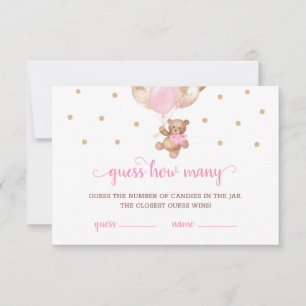 Teddy Bear Guess How Many Candies Game Baby Shower Invitation