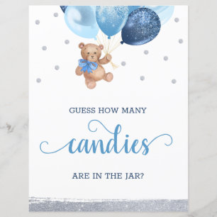 Teddy Bear Guess How Many Candies In The Jar Sign
