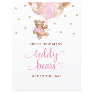 Teddy Bear Guess How Many Candies Sign Baby Shower