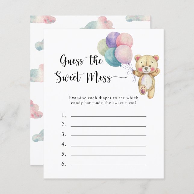 Teddy bear - Guess the Sweet Mess game (Front/Back)