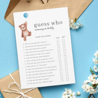 Teddy Bear Guess Who Baby Shower Game