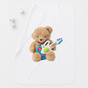 Teddy Bear Guitar Baby Blanket