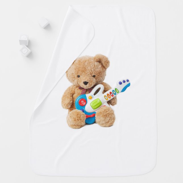 Teddy Bear Guitar Baby Blanket (In Situ)