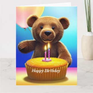 Teddy Bear  Happy Birthday  Card