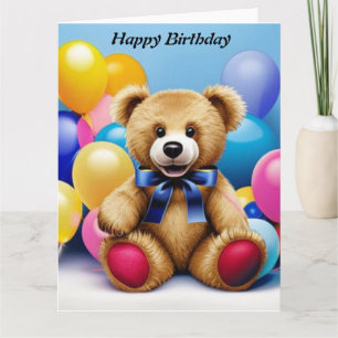 Teddy Bear  Happy Birthday  Card