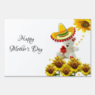 Teddy Bear Happy Mother's Day Yard Sign