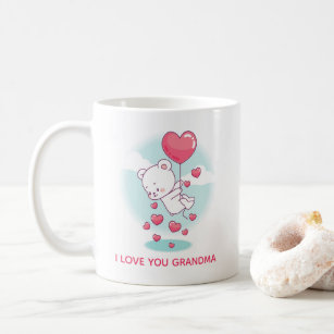 Teddy Bear Heart Balloons Personalized Valentine Coffee Mug