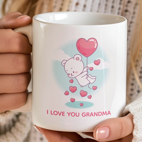 Teddy Bear Heart Balloons Personalized Valentine Coffee Mug