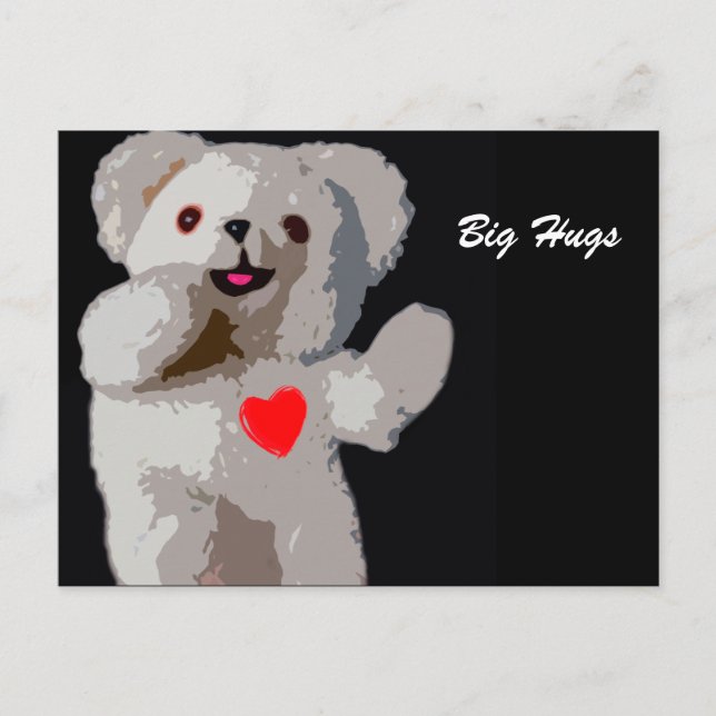 Teddy Bear Heart Postcard (Front)