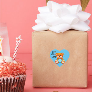 Teddy bear heart sticker